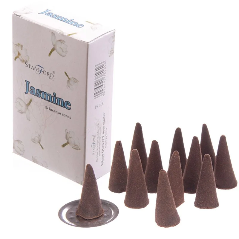 Cruelty-free and vegan symbols on jasmine incense cones.
