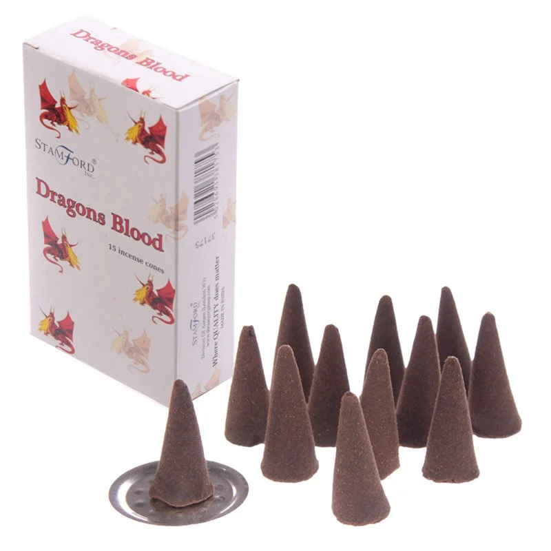 Stamford Hex dragon blood incense cones, hand‑rolled, cruelty‑free.