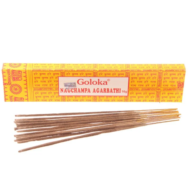 Pack of 15 hand‑rolled Nag Champa incense sticks with cruelty‑free and vegan symbols