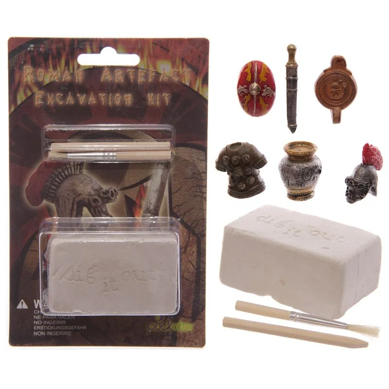 Roman excavation kit with resin, gypsum and sand, small tools for dig, CE/UKCA label, safe for children over 3