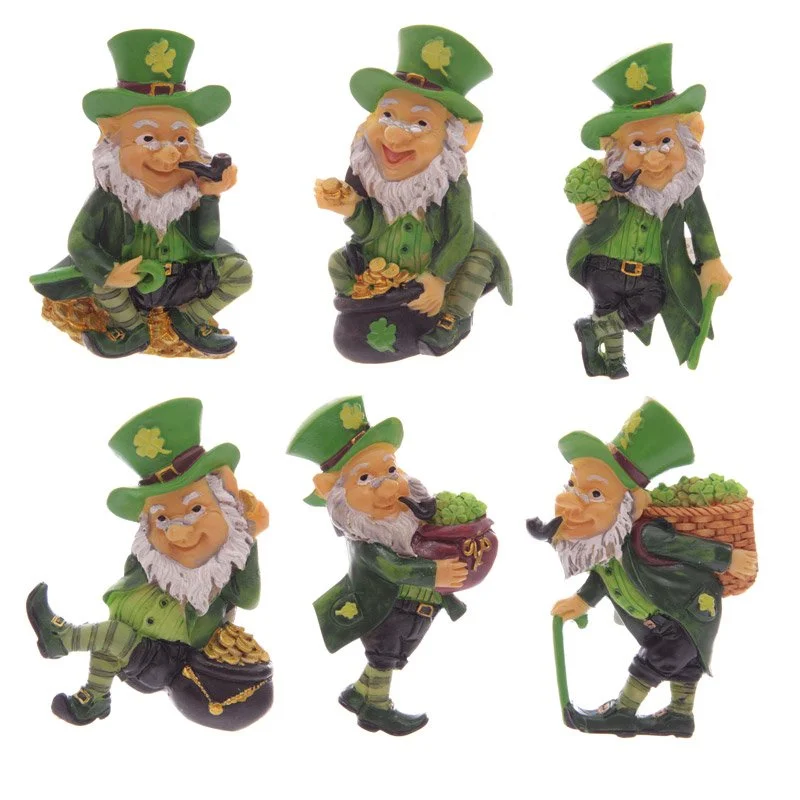 Lucky Leprechaun magnet: small resin figurine with magnet backing.
