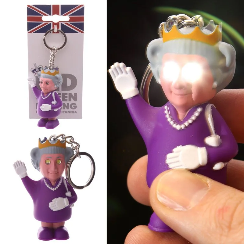 LED sound keyring with metal and ABS plastic design, glowing lights, Rule Britannia music, batteries included