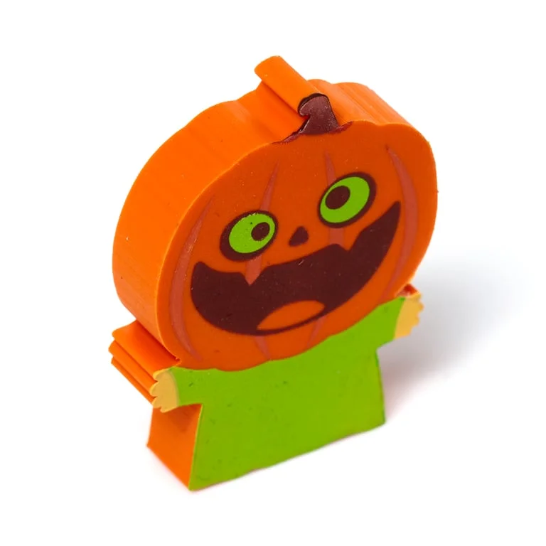 Halloween eraser set of 3 rubber erasers shaped like a witch, a vampire and a pumpkin