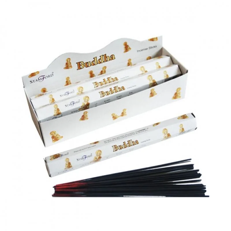 Hand‑rolled lavender incense sticks displayed in a package of 20, showcasing their slender, fragrant sticks.