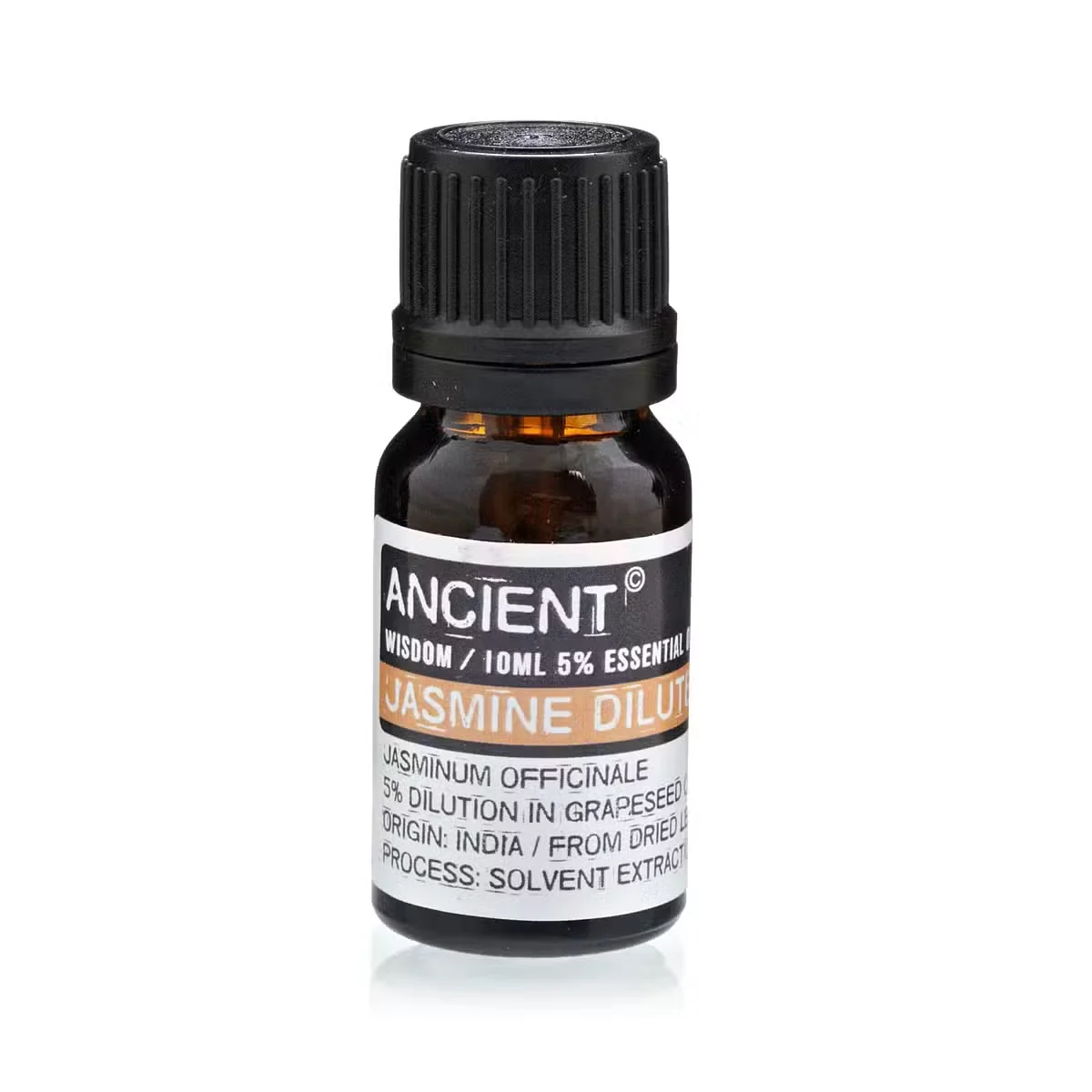 10 ml amber glass bottle labelled “Jasmine Dilute Essential Oil” – essential oil jasmine