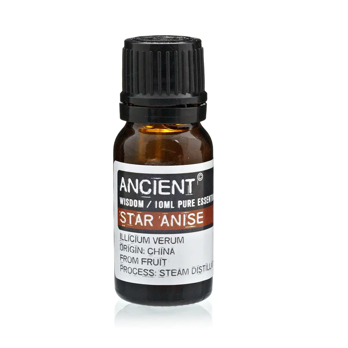 Clear 10 ml bottle labeled “Aniseed China Star (Star Anise)” containing star anise flavouring