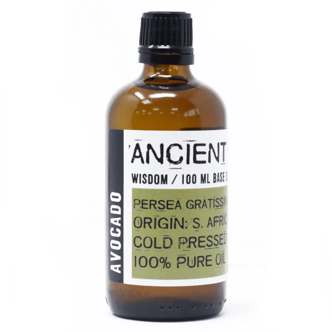 Avocado oil 100ml bottle on a neutral background.