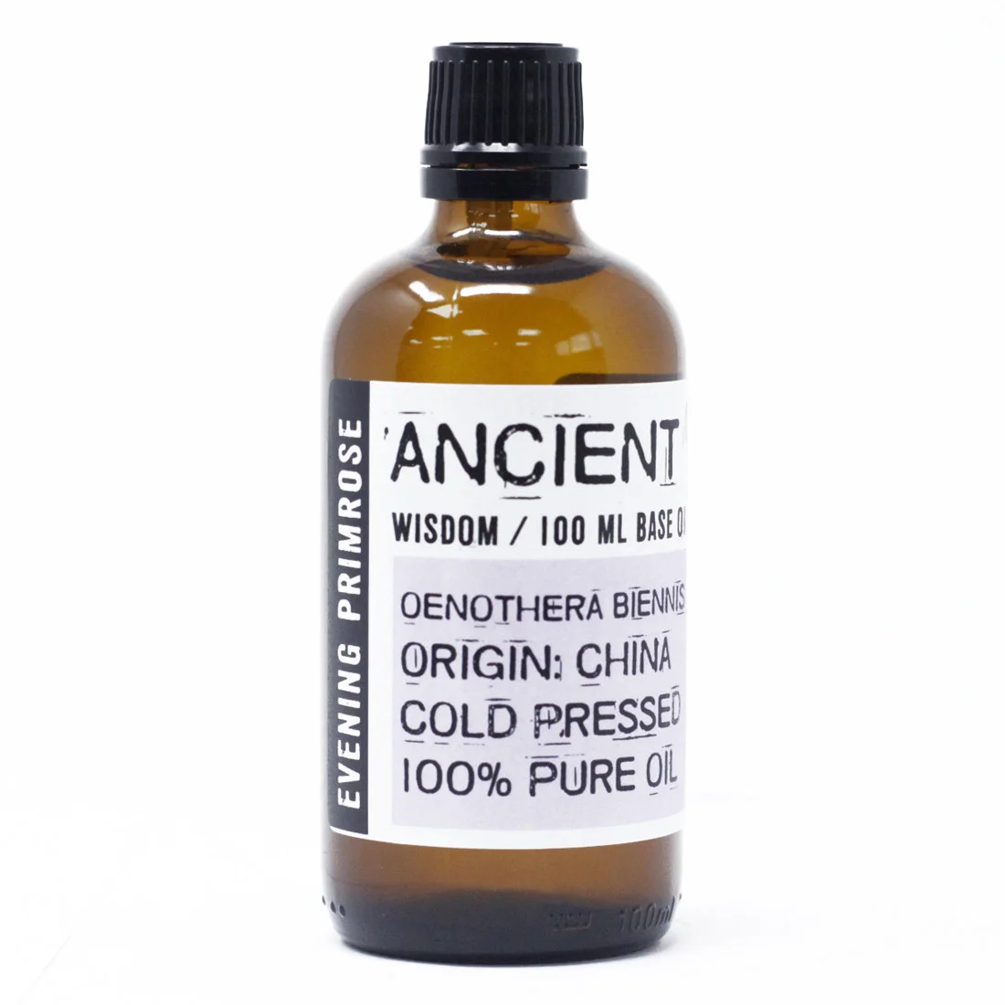Primrose oil 100ml bottle with clear label.