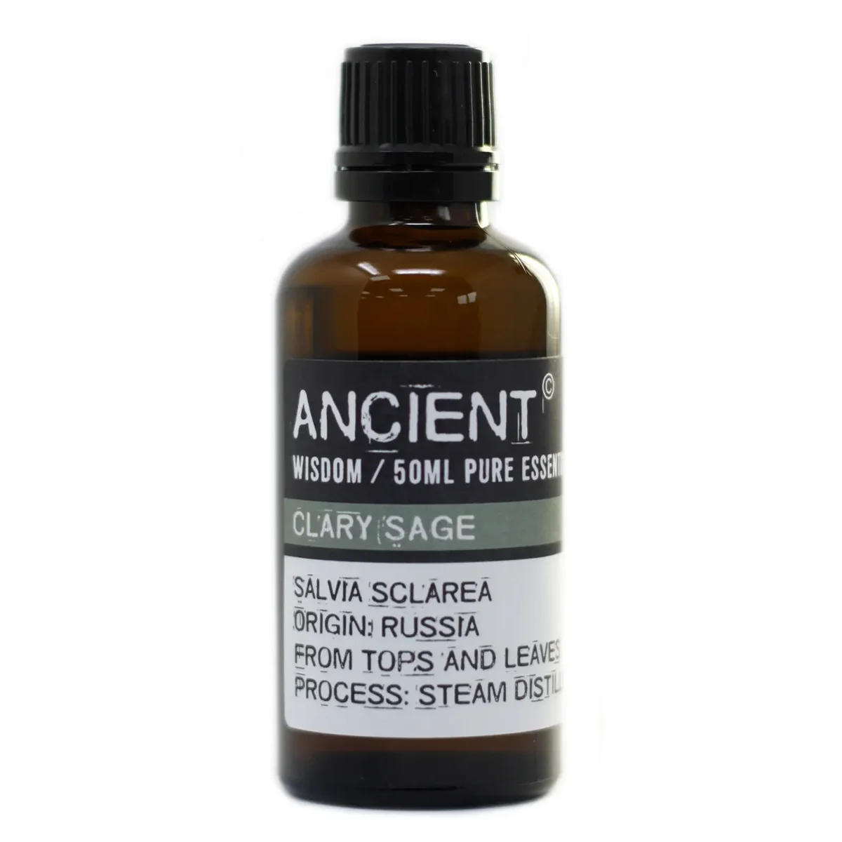 Bottle of 50ml Clary Sage oil.