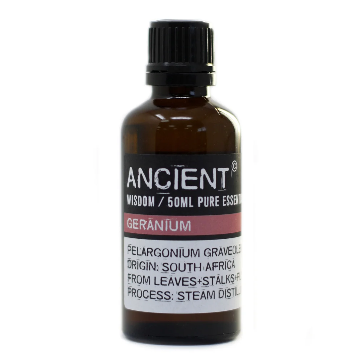 Geranium oil 50ml bottle in photo.