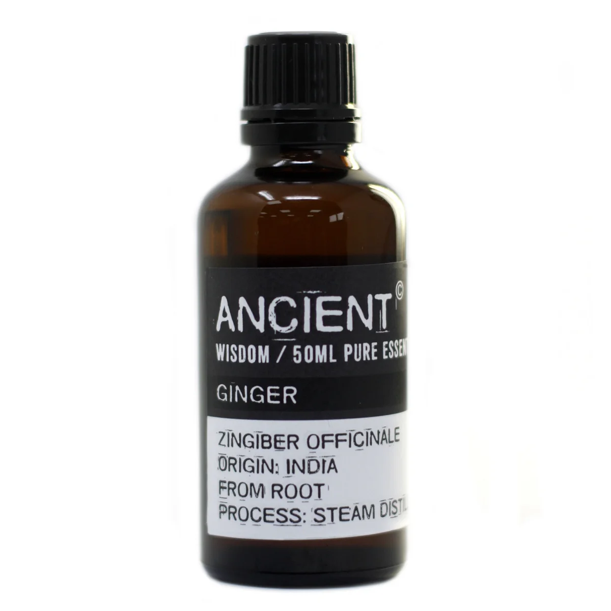 Bottle of ginger flavour concentrate – 50ml, labelled "Ginger 50ml".