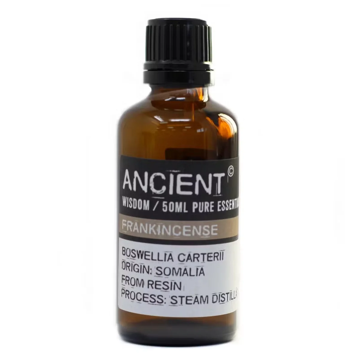 Natural frankincense oil in a 50ml glass bottle