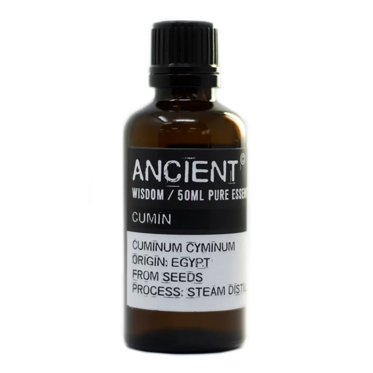 Cumin spice jar, 50ml label, clear glass jar.
