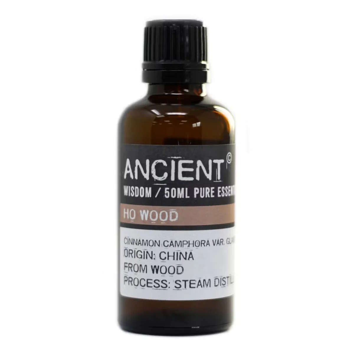 Ho Wood 50ml product bottle in wooden design.