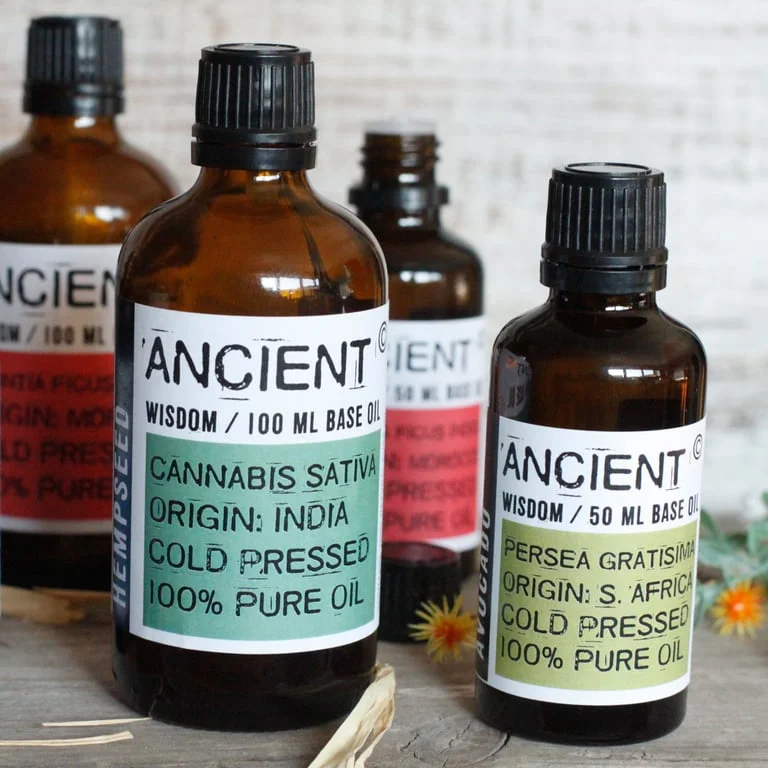 Macadamia oil 50ml bottle on neutral background.