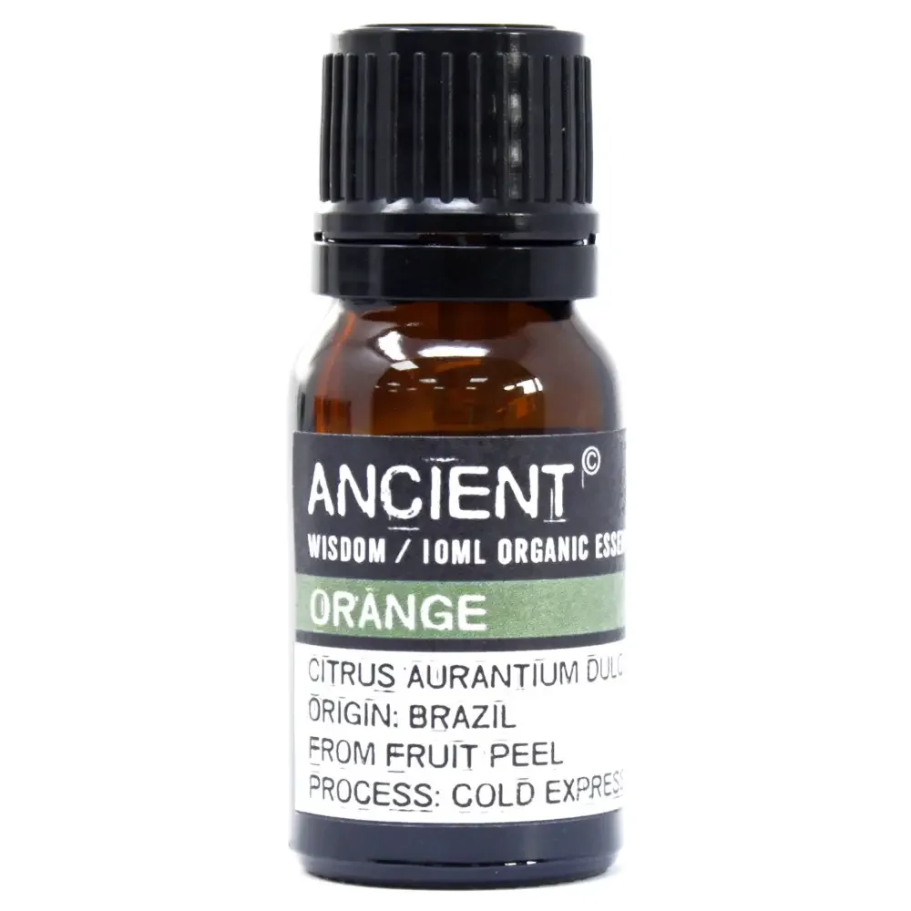 Glass bottle of orange essential oil 10ml