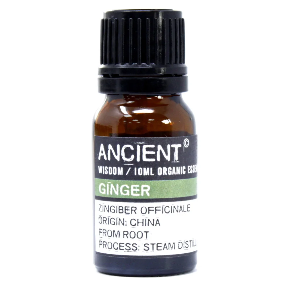 Bottle of 10ml ginger organic essential oil.