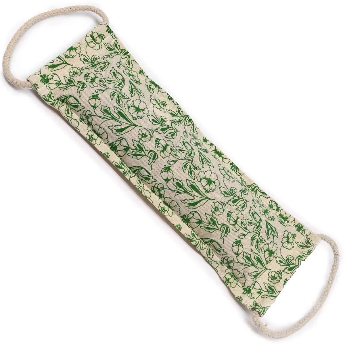 Green natural cotton wheat bag displayed on a simple background, highlighting eco‑friendly cotton material.