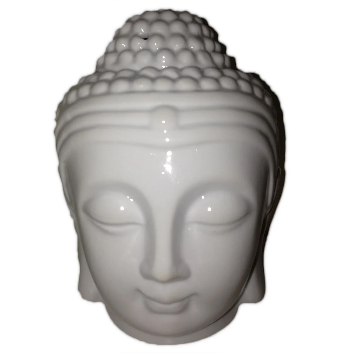 White Buddah head oil burner, Buddha head design with small bowl for oil