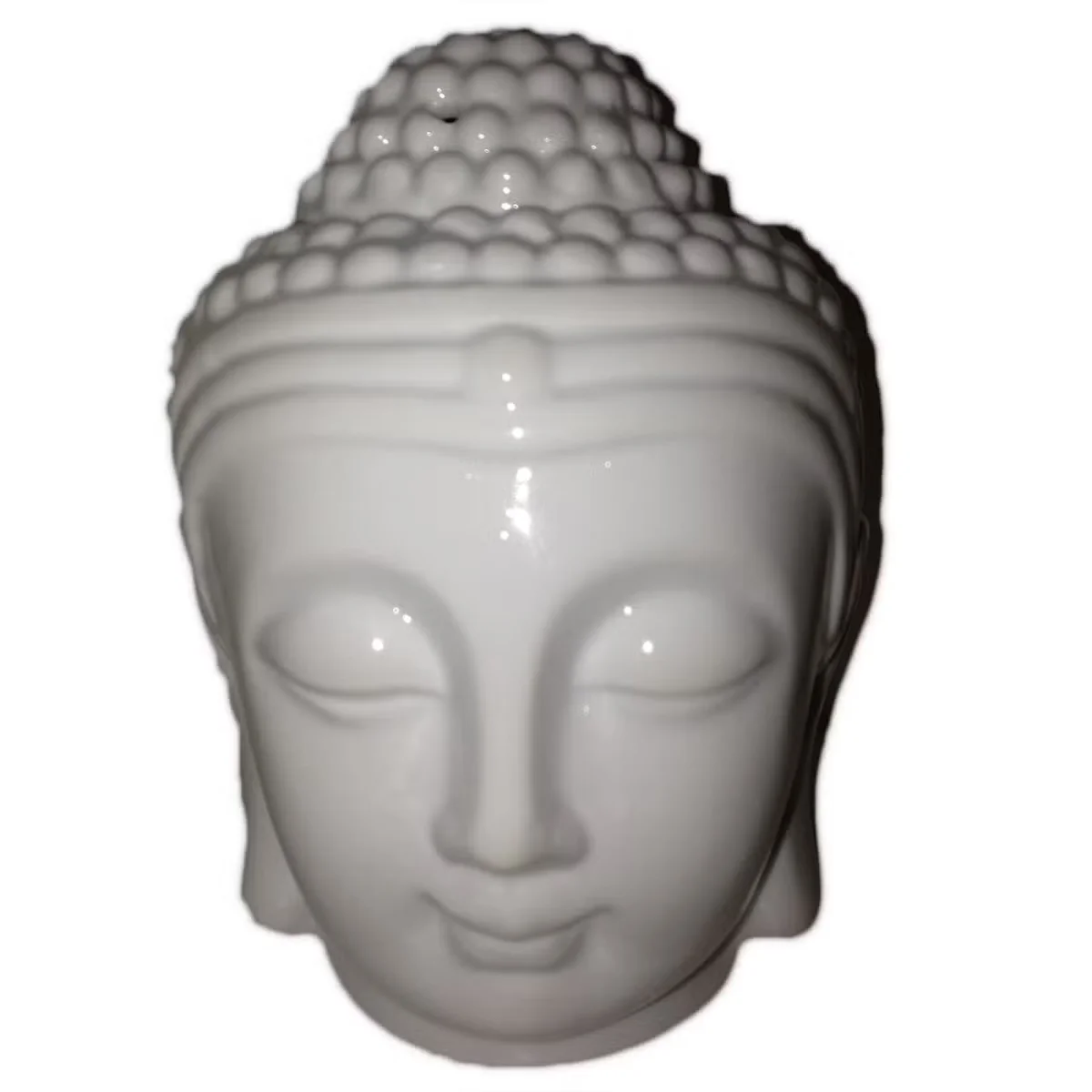 White Buddha head decorative oil burner.