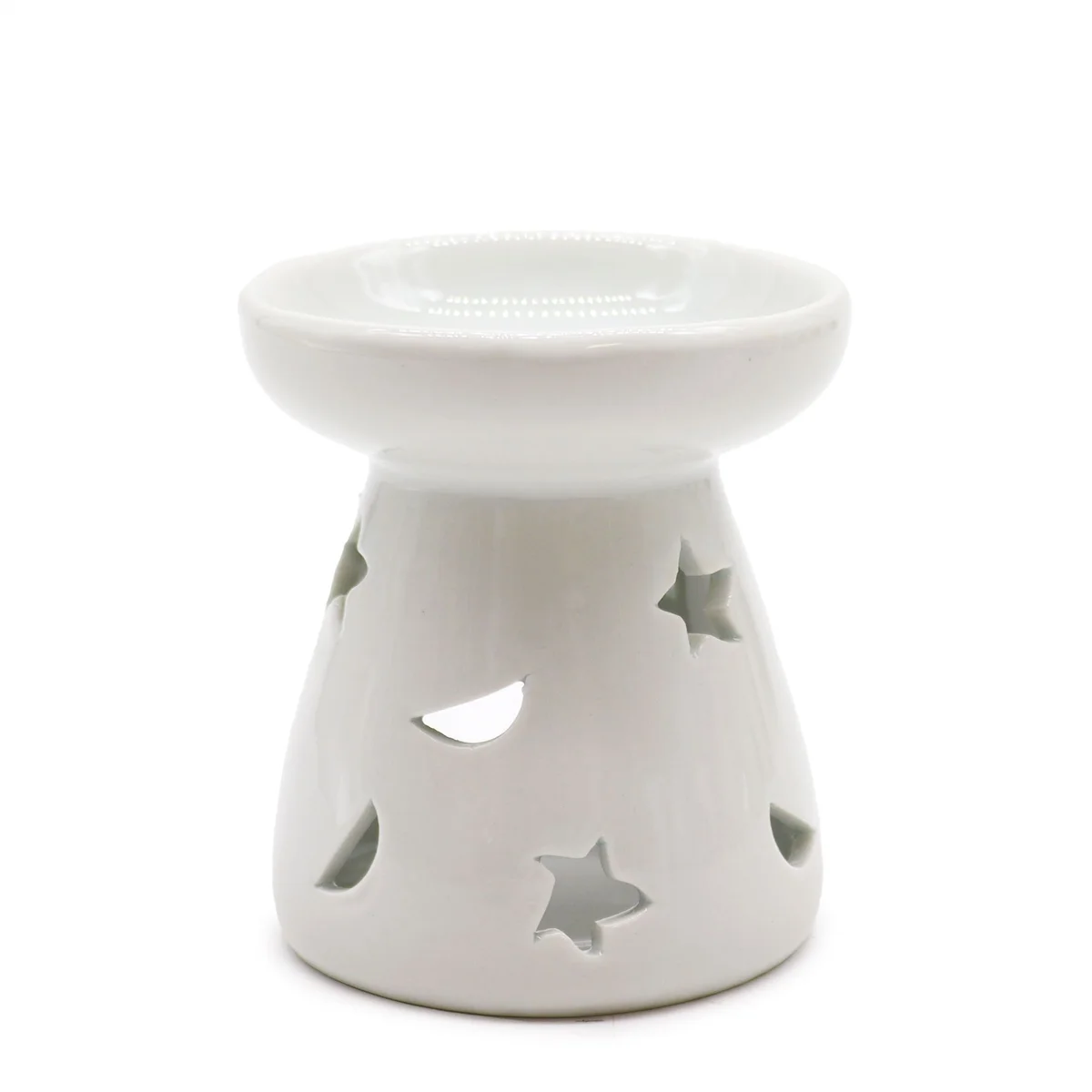 Classic white oil burner with Moon & Star design