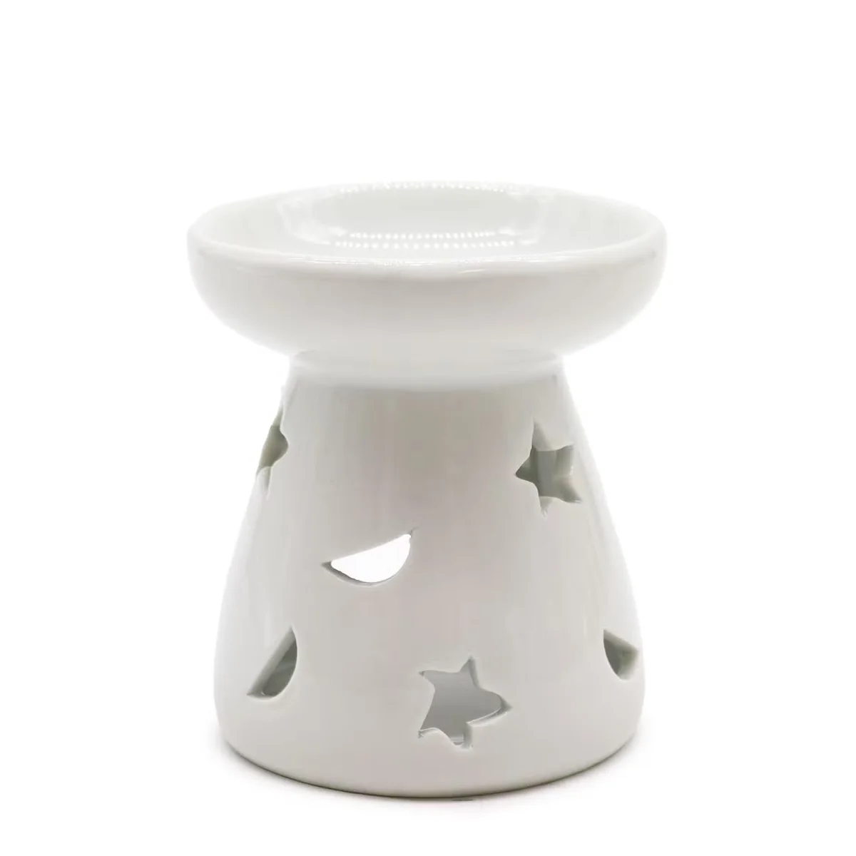 Sm Classic White Oil Burner – Moon & Star