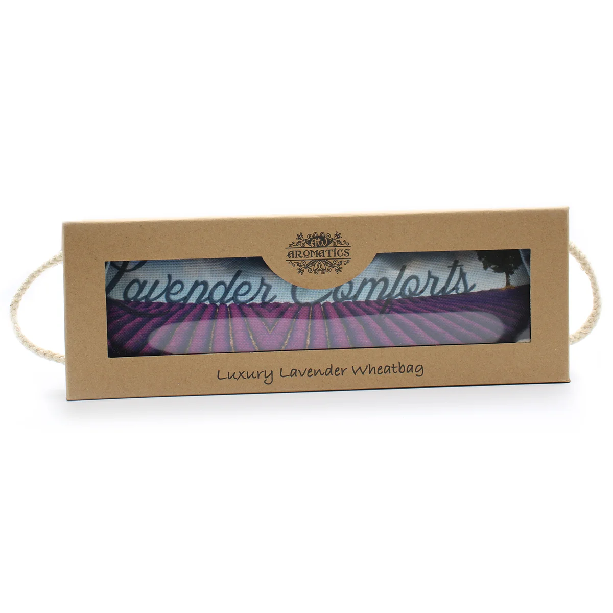 Lavender gift bag in wheat paper, sealed inside a gift box, ready for gifting.