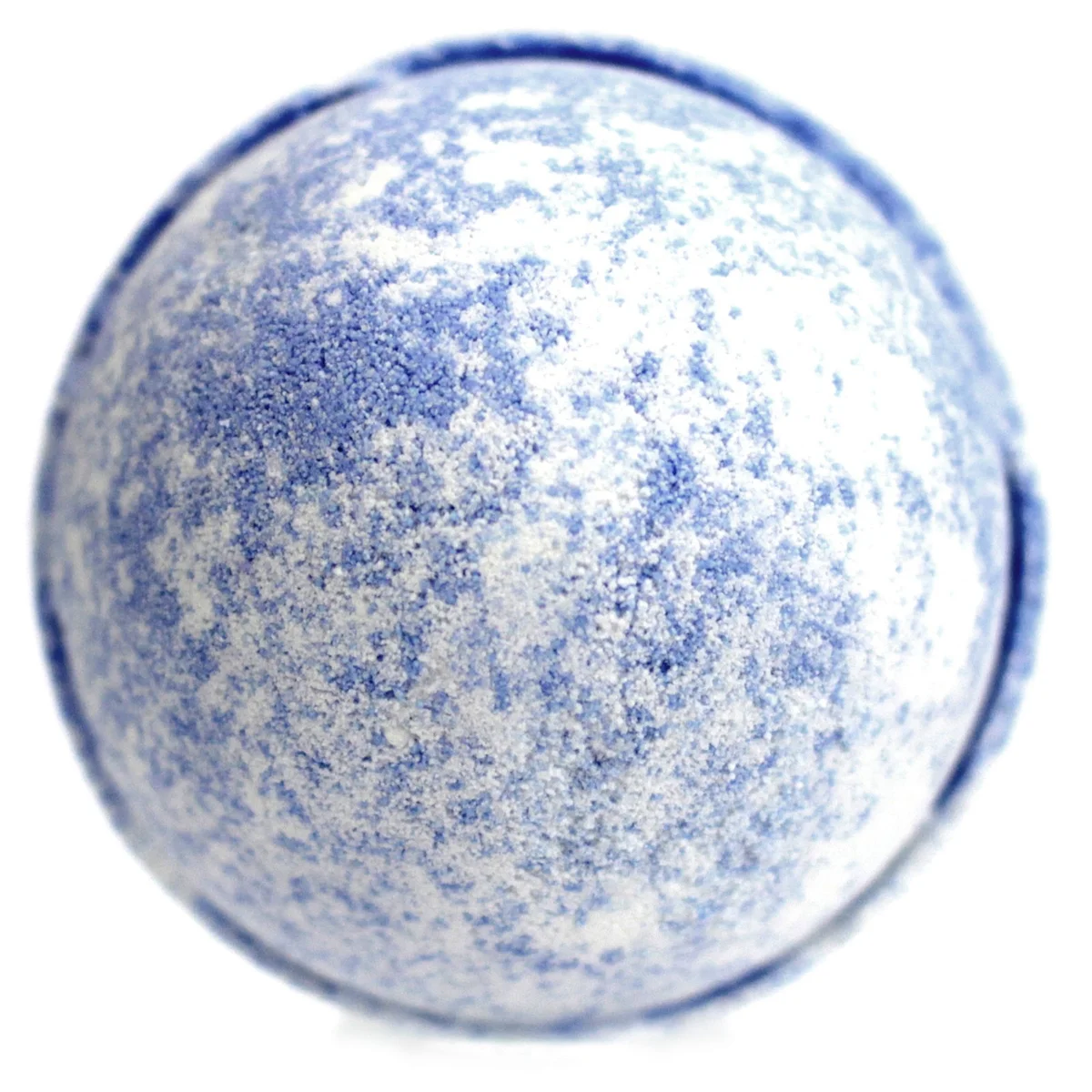 Oval yellow bath bomb labeled Fig & Cassis, frosted finish, forms a soothing cassis bath bomb in the shower.