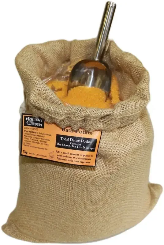 Total detox potion 7kg in a Hessian sack displayed.
