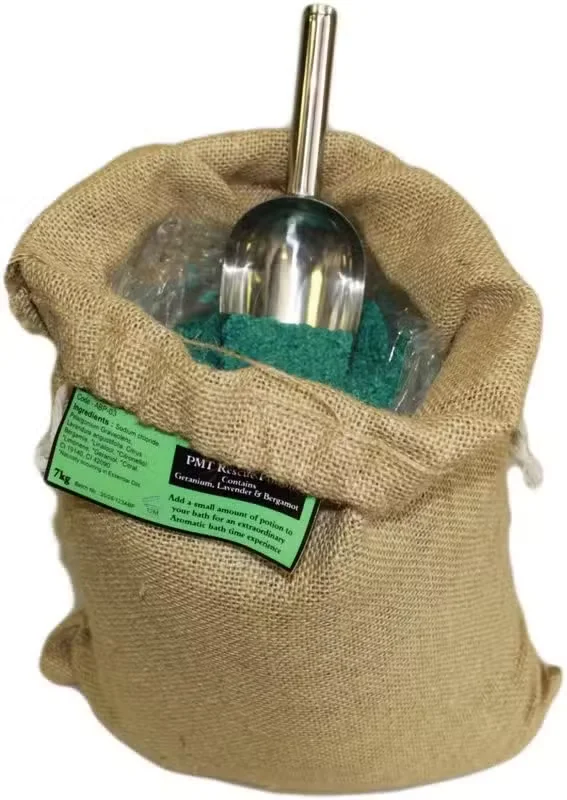 Hessian potion sack labelled PMT Potion, 7kg, in a rustic setting.