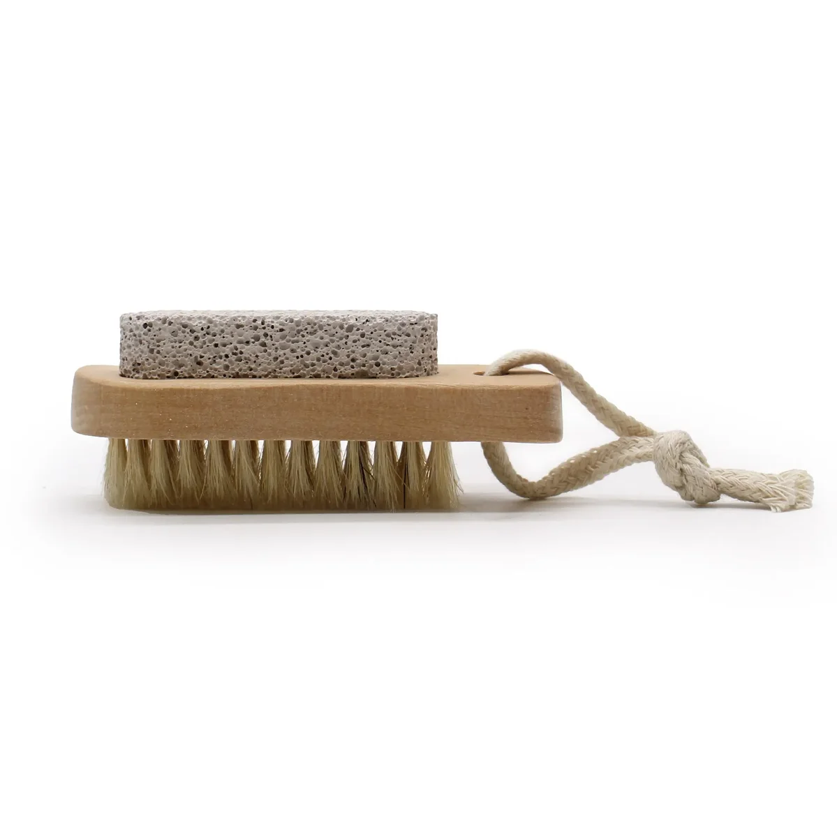 scrub brush and stone for cleaning surfaces.