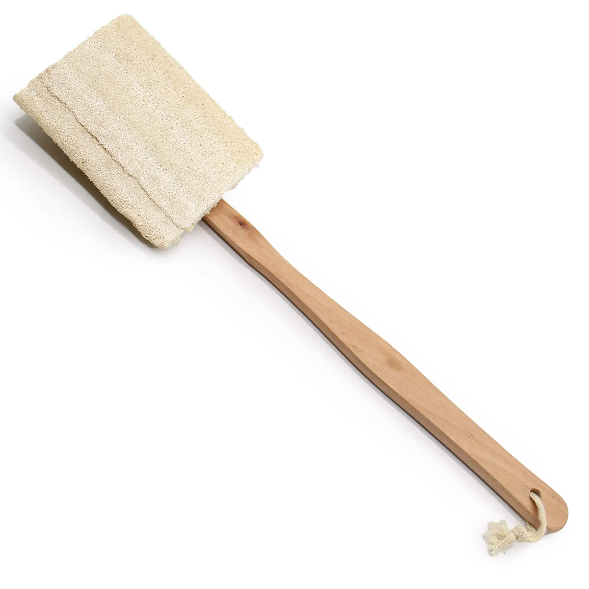 Long handle loofah brush shown in product photo