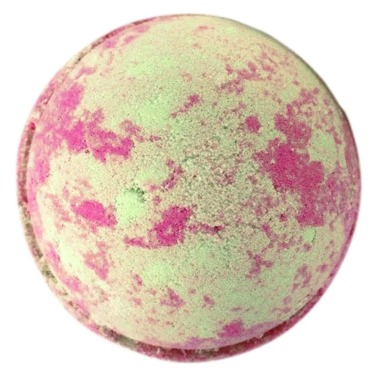 Retro bath bomb in a photo.