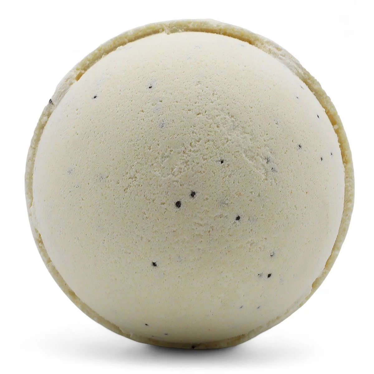 Three vanilla bath bombs displayed together on a light-toned backdrop.