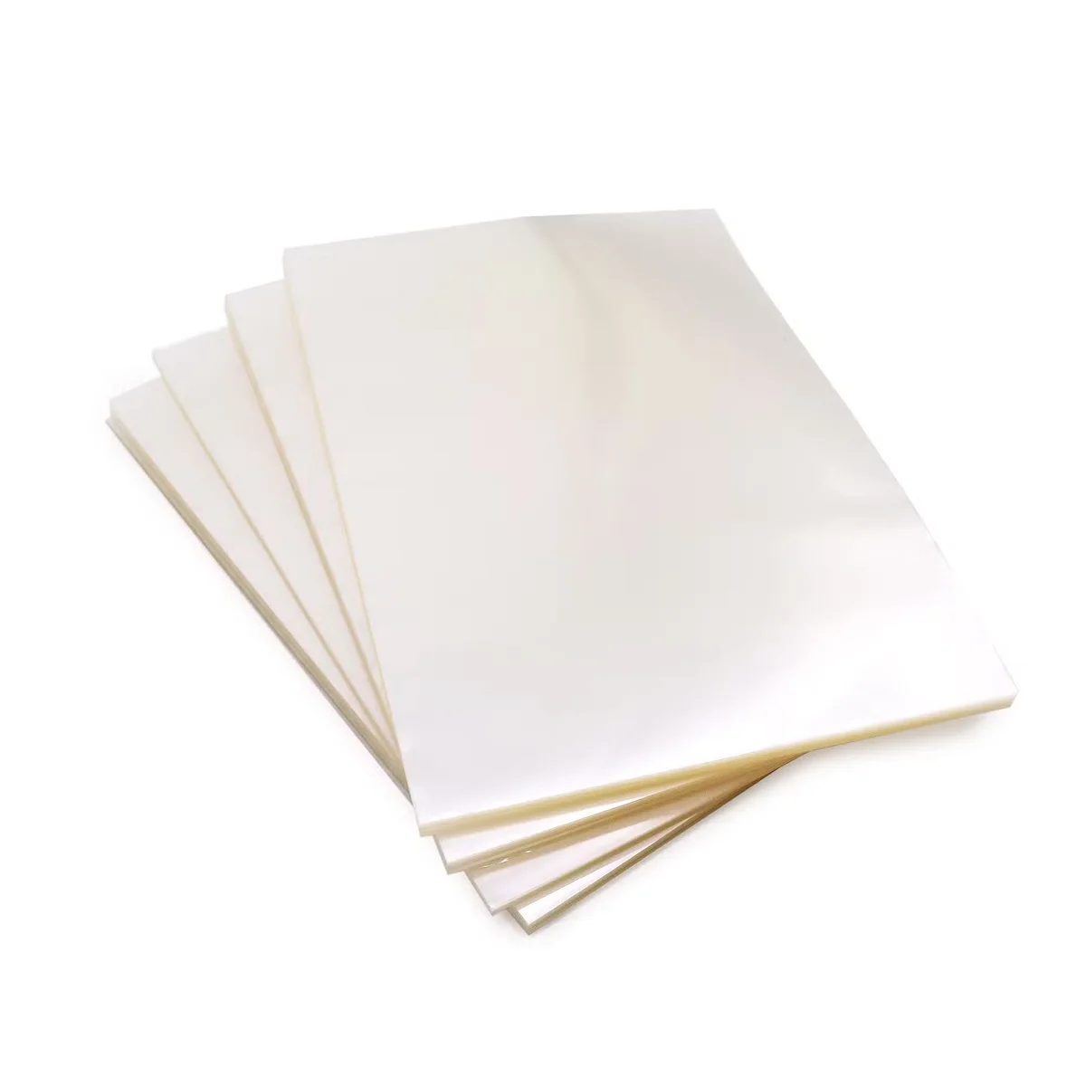 Approx 1000 clear plastic soap sheets bulk displayed in neat stack