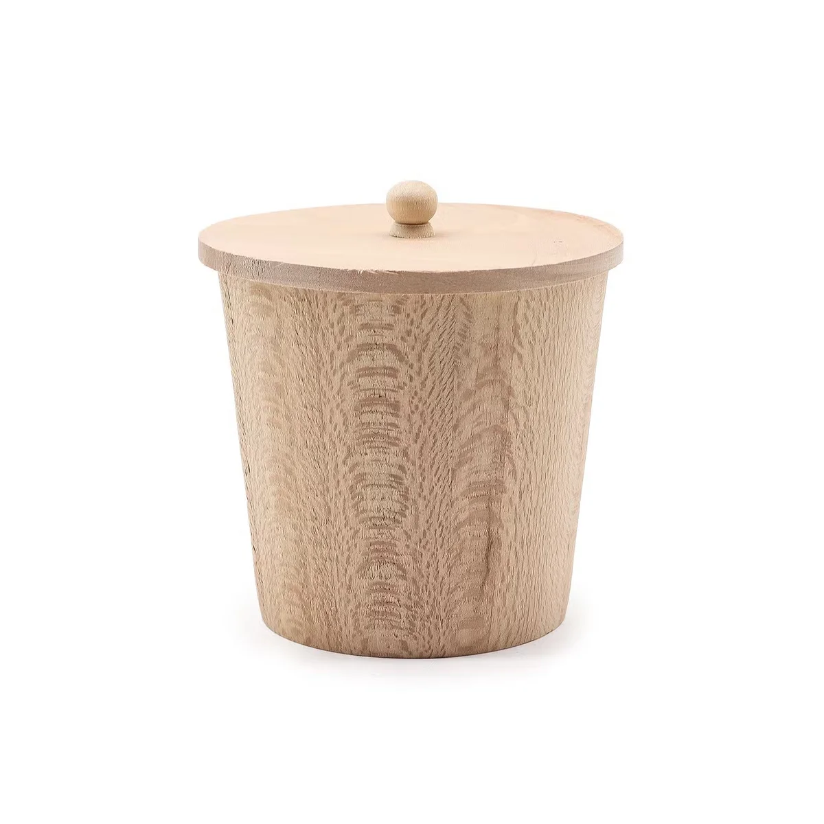 Small wooden storage tubs, 95mm tall, neatly displayed on a flat surface.