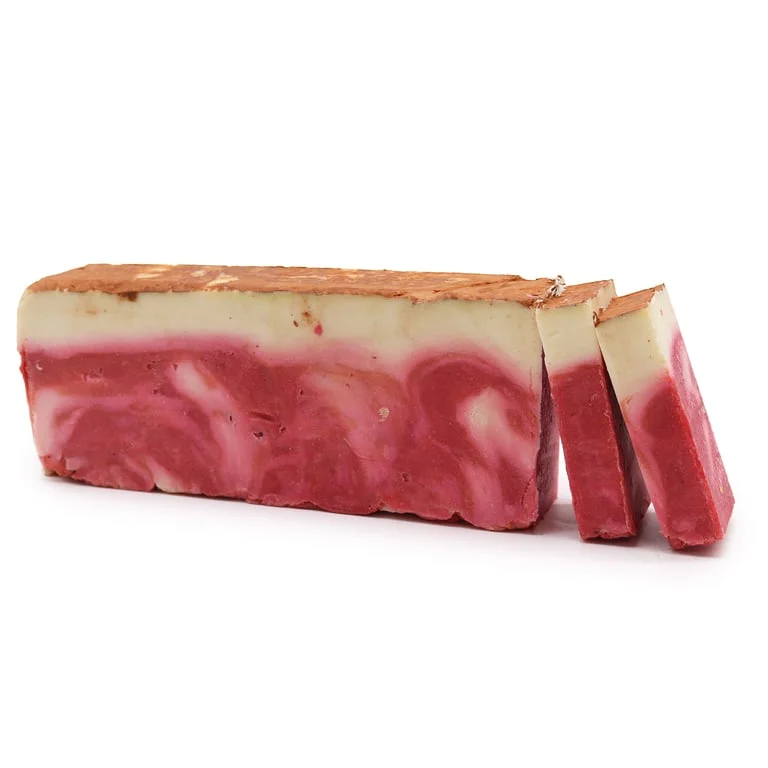 Red Clay olive oil soap loaf, smooth square soap with a warm, earthy tone.