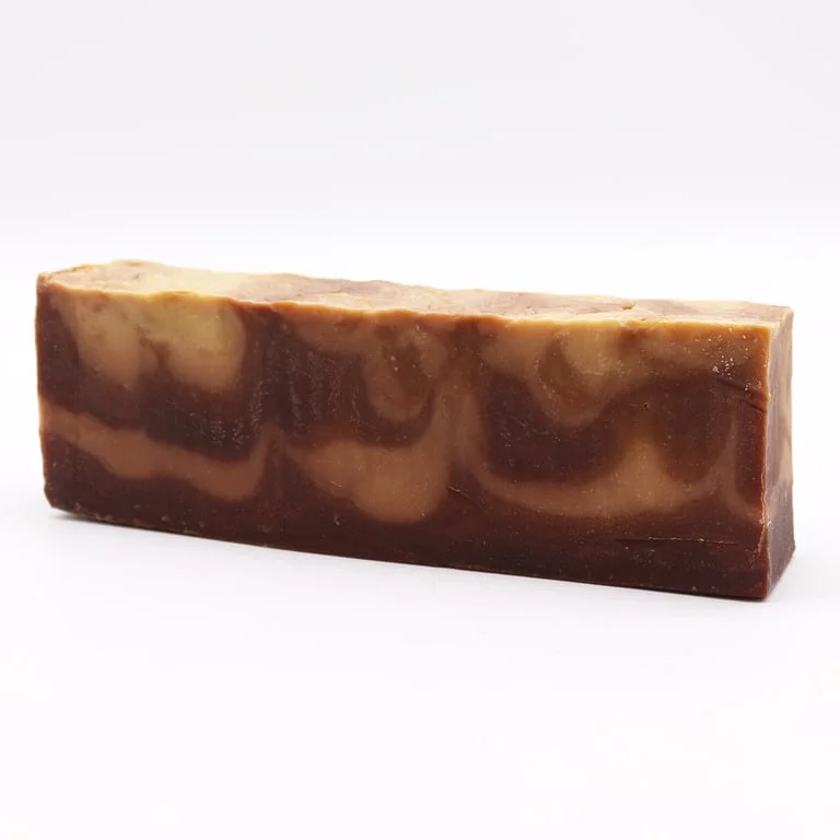 Loaf of vanilla soap made with olive oil.