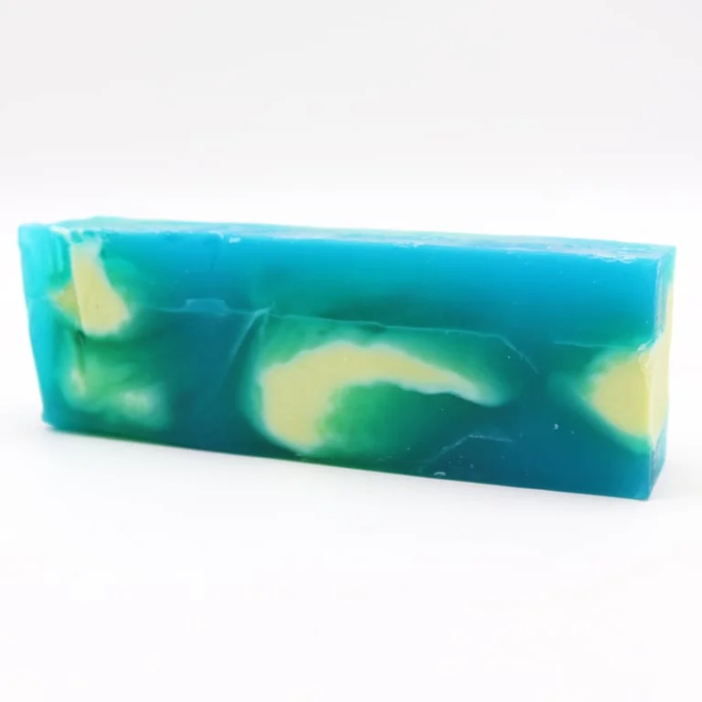 Rosemary olive oil soap loaf, natural green herb form.