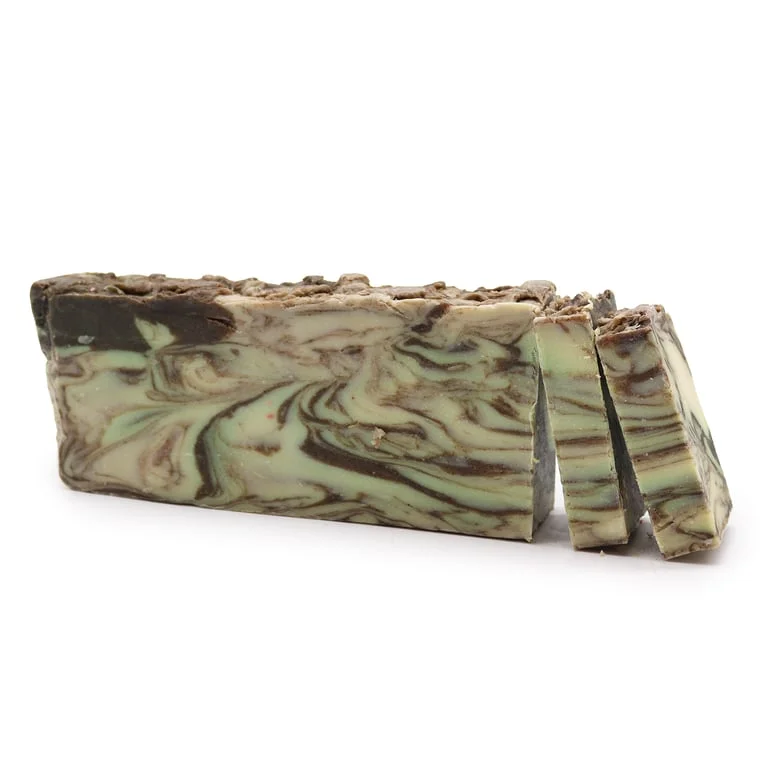 Loaf of cinnamon olive oil soap.