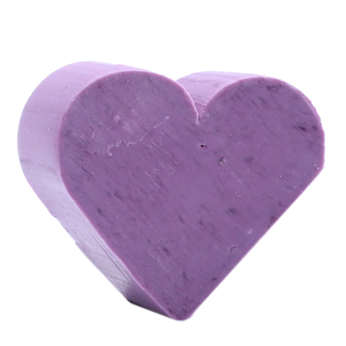 Heart-shaped lavender guest soap bar, pale lavender colour, bright packaging
