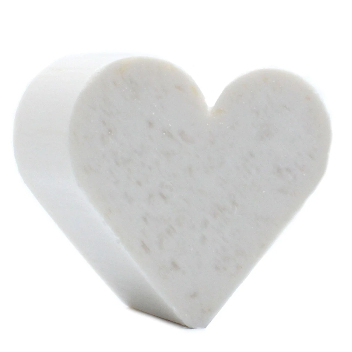 Heart-shaped coconut guest soap in clear packaging, labeled Heart Guest Soap – Coconut