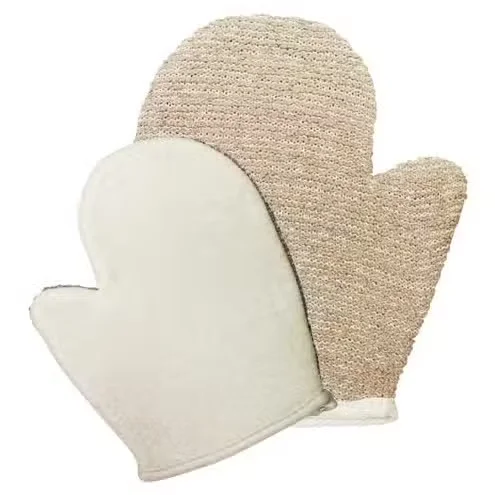 Brown natural jute mitt crafted from mixed jute fibres.