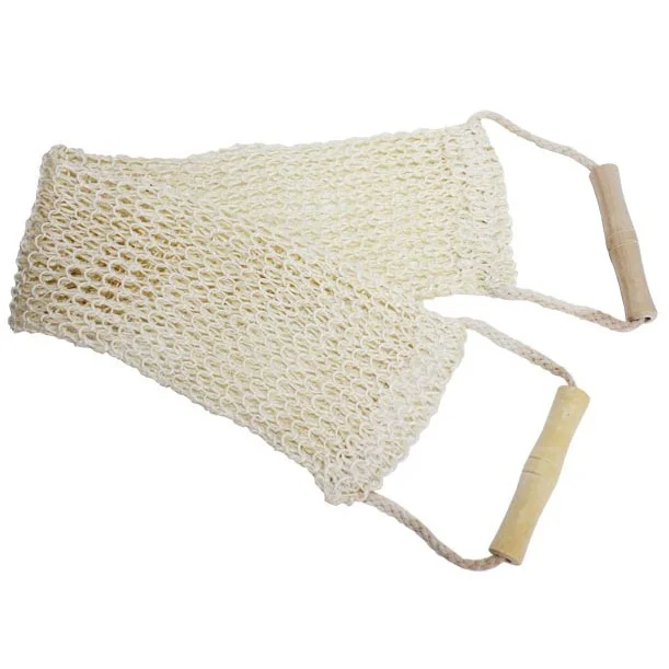 Luxury jute back scrub in a textured brown package, labeled for exfoliating back scrub