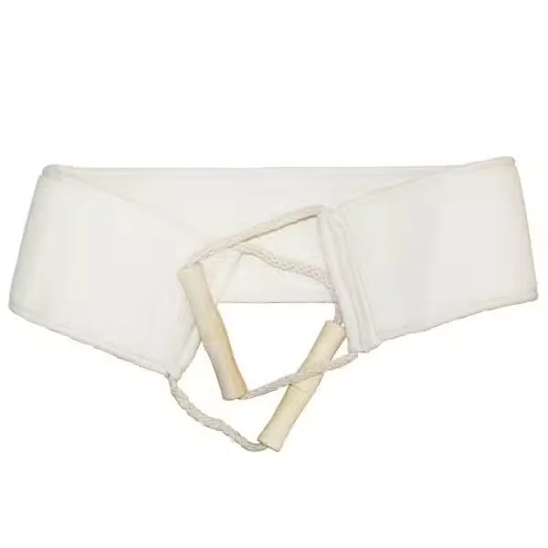 Classic loofah back scrub in a beige tube, a natural exfoliating back scrub for gentle cleansing.