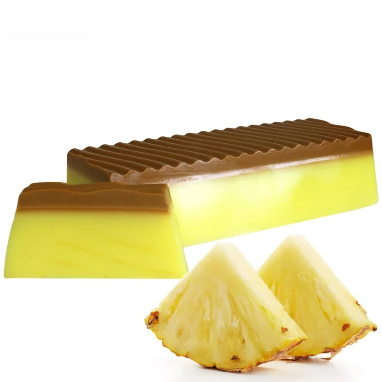 Pineapple soap loaf with tropical motifs