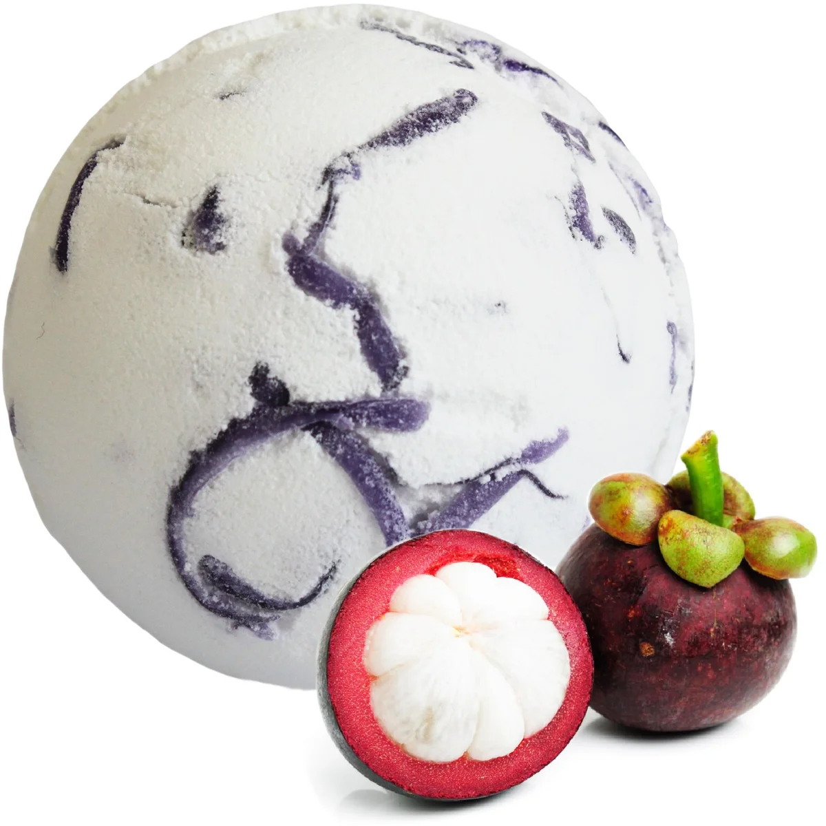 Tropical bath bomb with mangosteen scent branded Tropical Paradise Coco