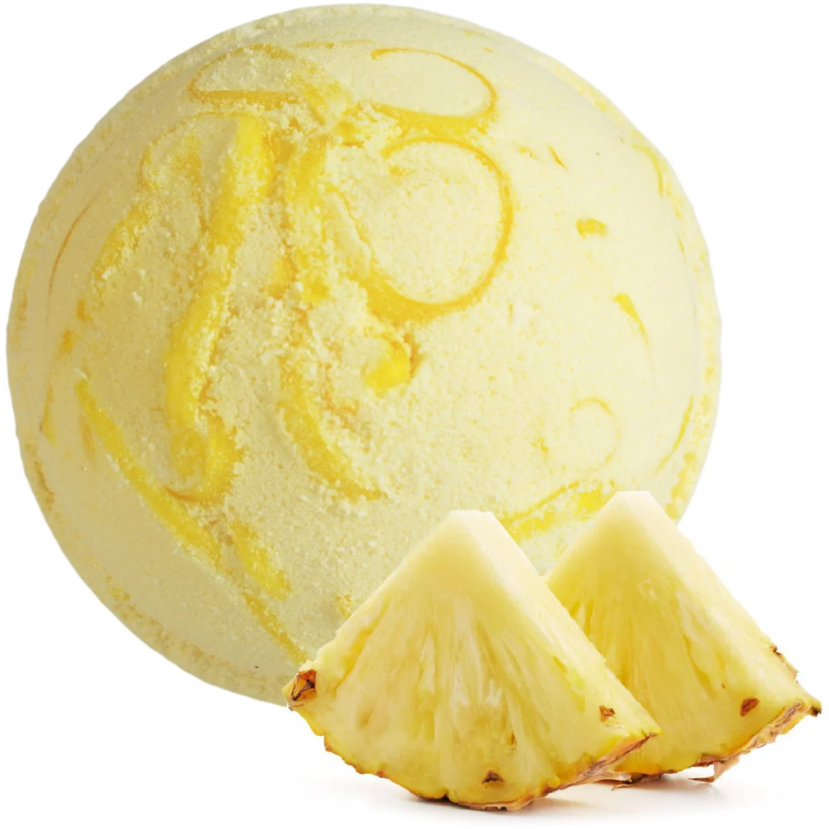 Pineapple shaped coconut bath bomb from Tropical Paradise, lush tropical design.