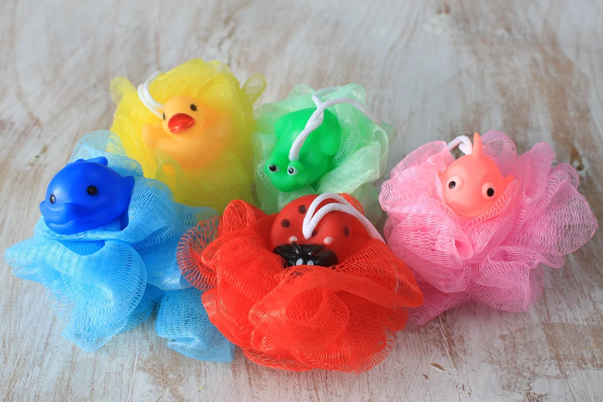 Squeaky pet toy scrunchie 30gm in photo