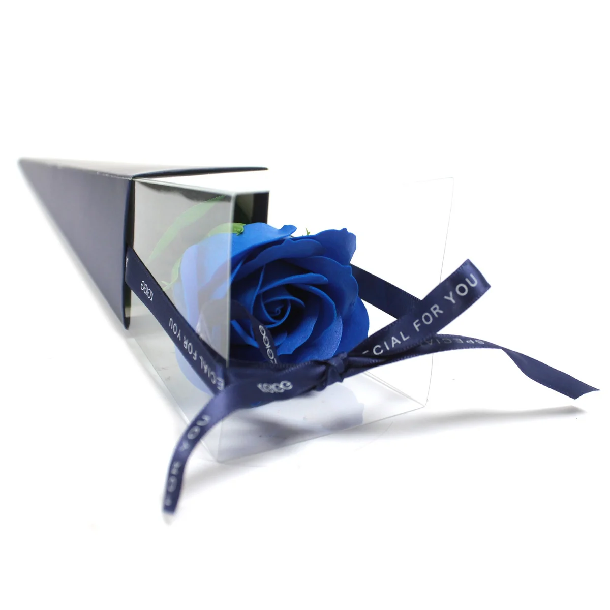 Artificial single blue rose, perfect for gifting